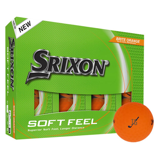 Front View of Orange Srixon Soft Feel BRITE Golf Balls - 12 Pack