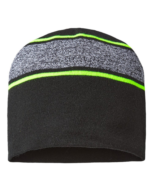 USA-Made Variegated Striped Beanie - RKV9