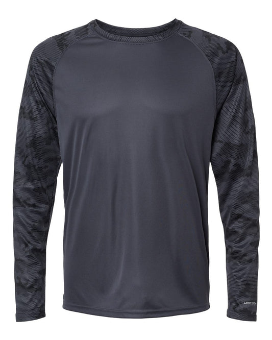 Unisex Cayman Performance Camo Colorblocked Long Sleeve T-Shirt - 216