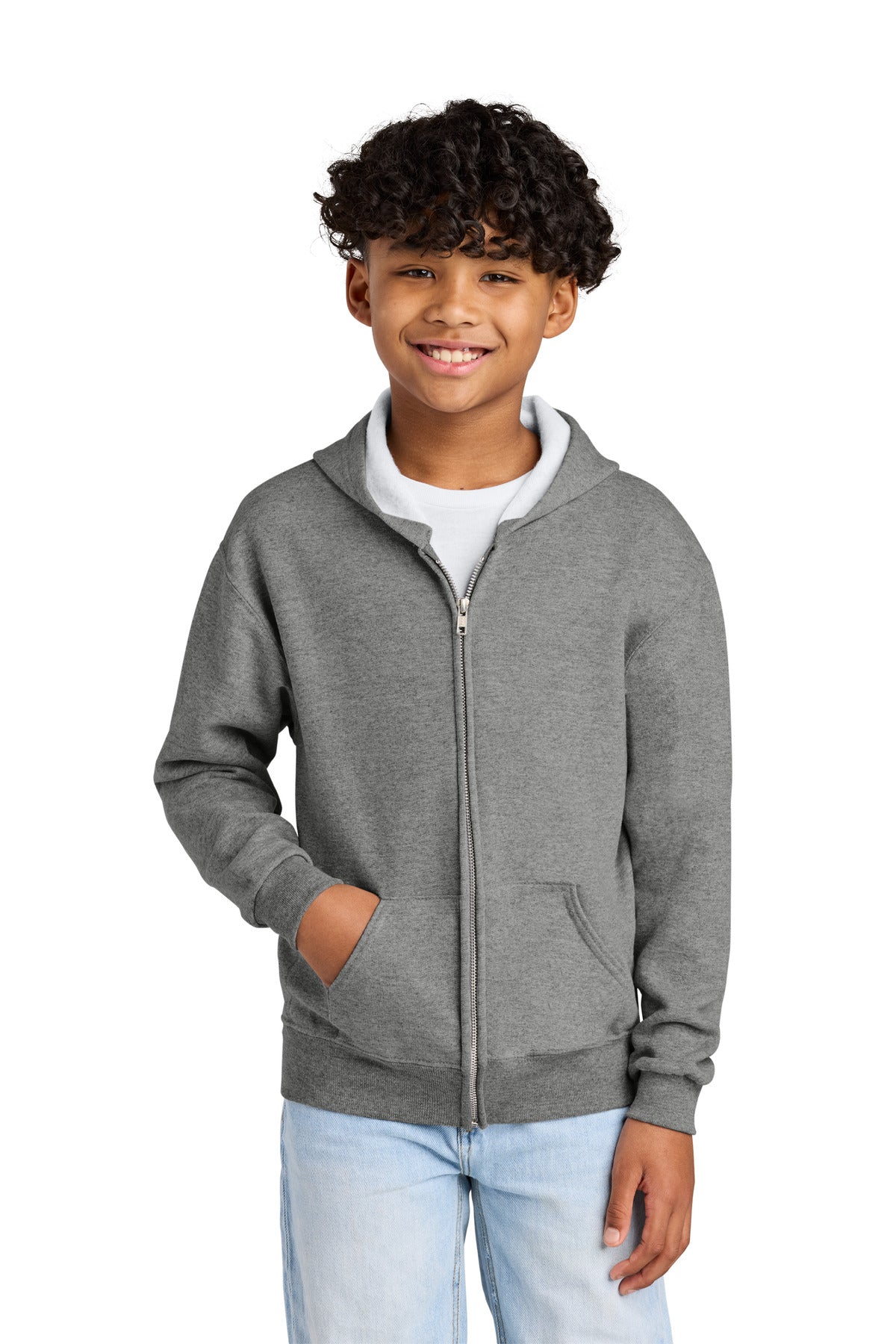 Jerzees - Youth NuBlend Full-Zip Hooded Sweatshirt. 993B