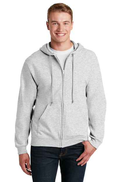 Front View of Ash Jerzees - NuBlend Full-Zip Hooded Sweatshirt. 993M  - S