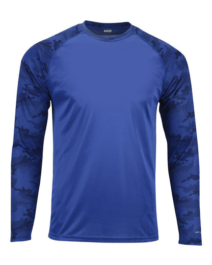Unisex Cayman Performance Camo Colorblocked Long Sleeve T-Shirt - 216