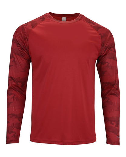 Unisex Cayman Performance Camo Colorblocked Long Sleeve T-Shirt - 216