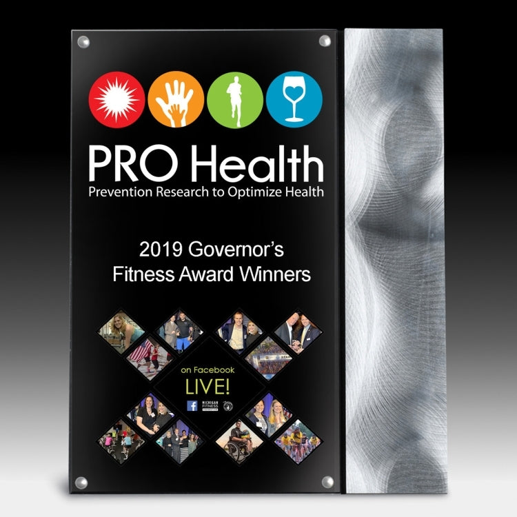 Striped Metal Plaque - Screen Print - (8" x 10" x 1/2")