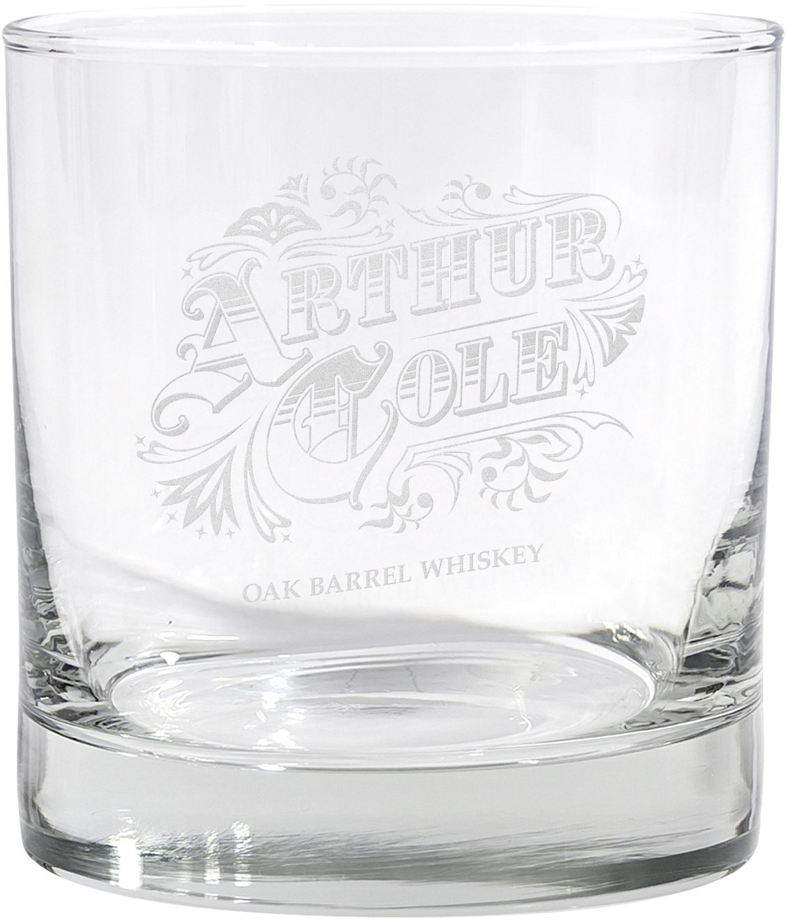 ETCHED WHISKEY GLASS 10.5 OZ