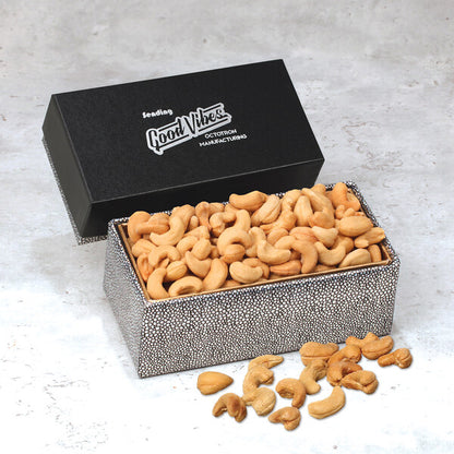 Fancy Cashews in Black & Silver Gift Box