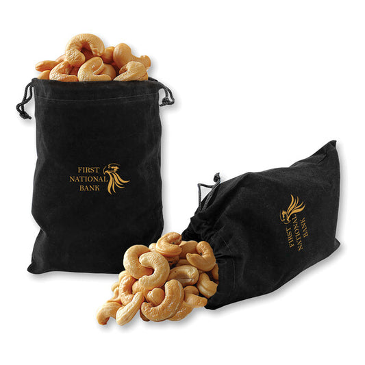SALE - Extra Fancy Cashews in Black Velour Gift Bag