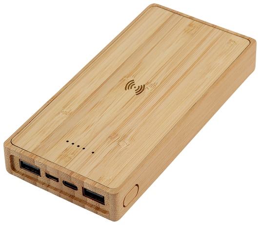 Bamboo 10,000mAh Solar/Wireless Powerbank