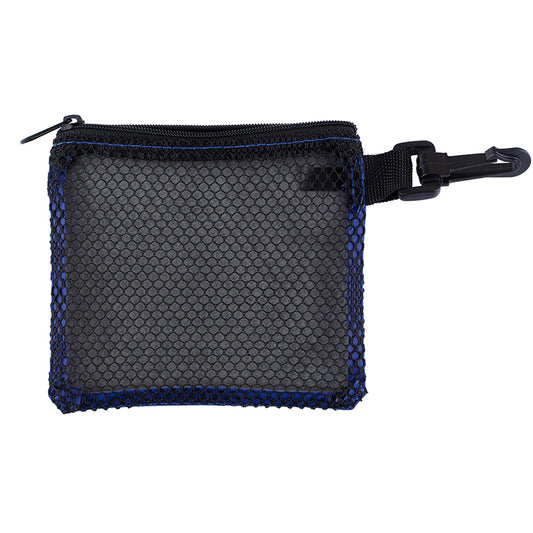 “TechMesh Hang Pro” Mobile Tech Charging Cable Kit in Mesh Zipper Pouch Components inserted into Zip