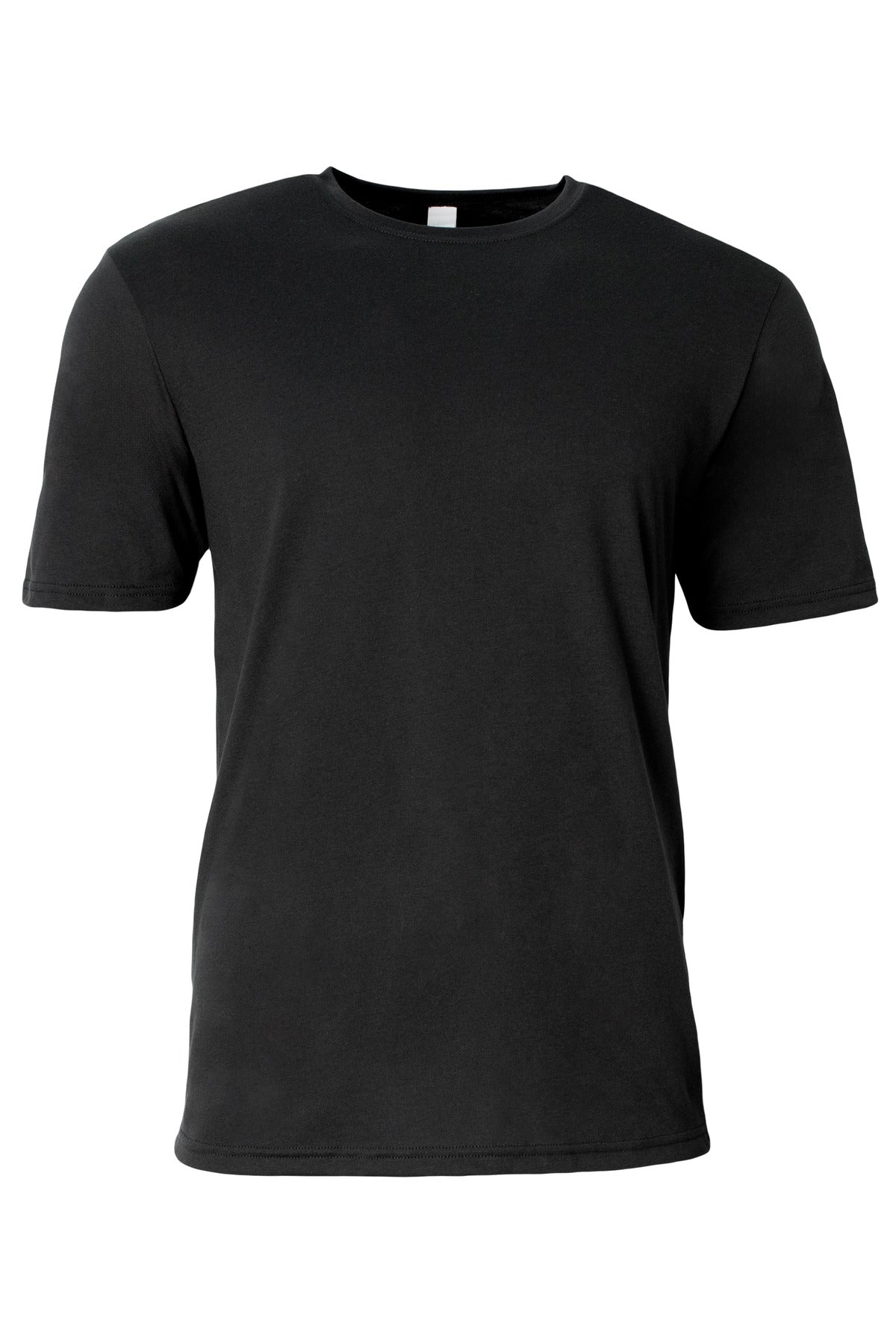 Front View of Black A4 Softek Short Sleeve Tee A4N3013  - XS