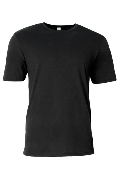Front View of Black A4 Softek Short Sleeve Tee A4N3013  - XS