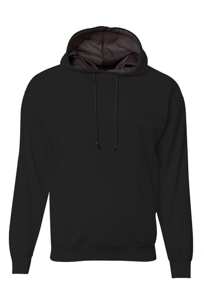Front View of Black A4 Sprint Tech Fleece Hoodie A4N4279  - S