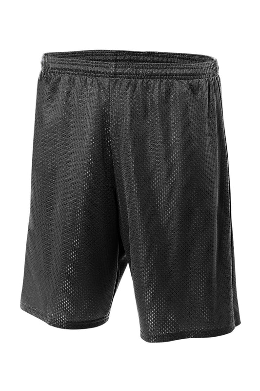 Front View of Black A4 Youth Sprint 6" Mesh Short A4NB5301  - XS
