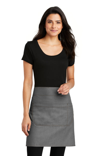Front View of Ash Grey Port Authority Market Half Bistro Apron. A801