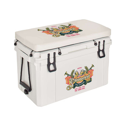 45L Bench Cooler, Front and Cushion Imprint