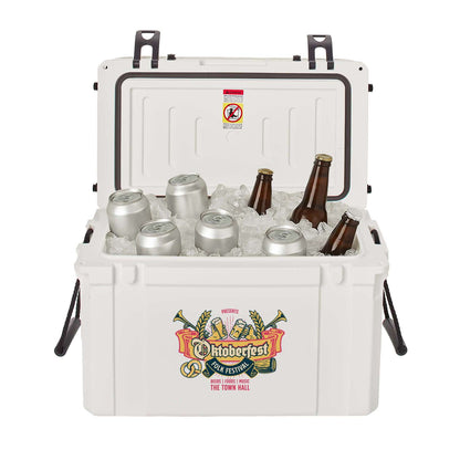 45L Bench Cooler, Front and Cushion Imprint