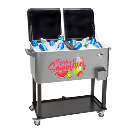 Rolling Cooler Vending Cart, Front Imprint