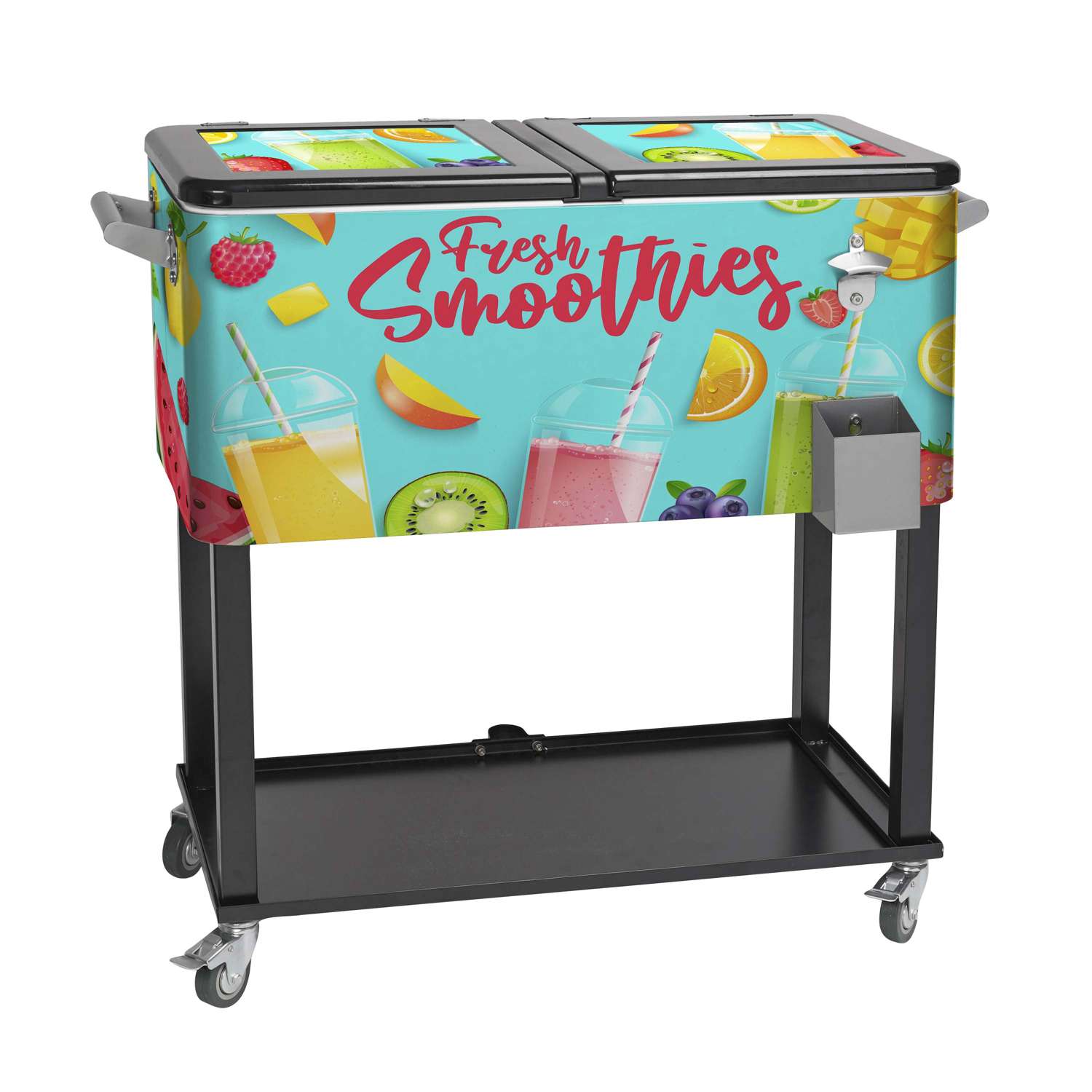 Rolling Cooler Vending Cart, Wrap Graphic & Lid Decals