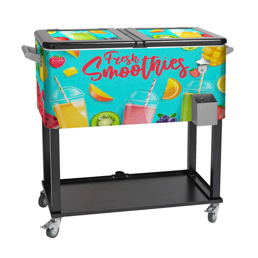 Rolling Cooler Vending Cart, Wrap Graphic & Lid Decals