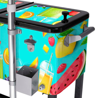 Rolling Cooler Vending Cart, Wrap Graphic & Lid Decals