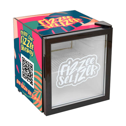 50L Countertop Fridge with Wrap and Door Glass Etching