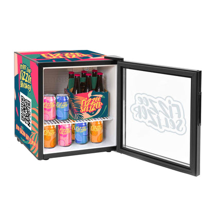 50L Countertop Fridge with Wrap and Door Glass Etching