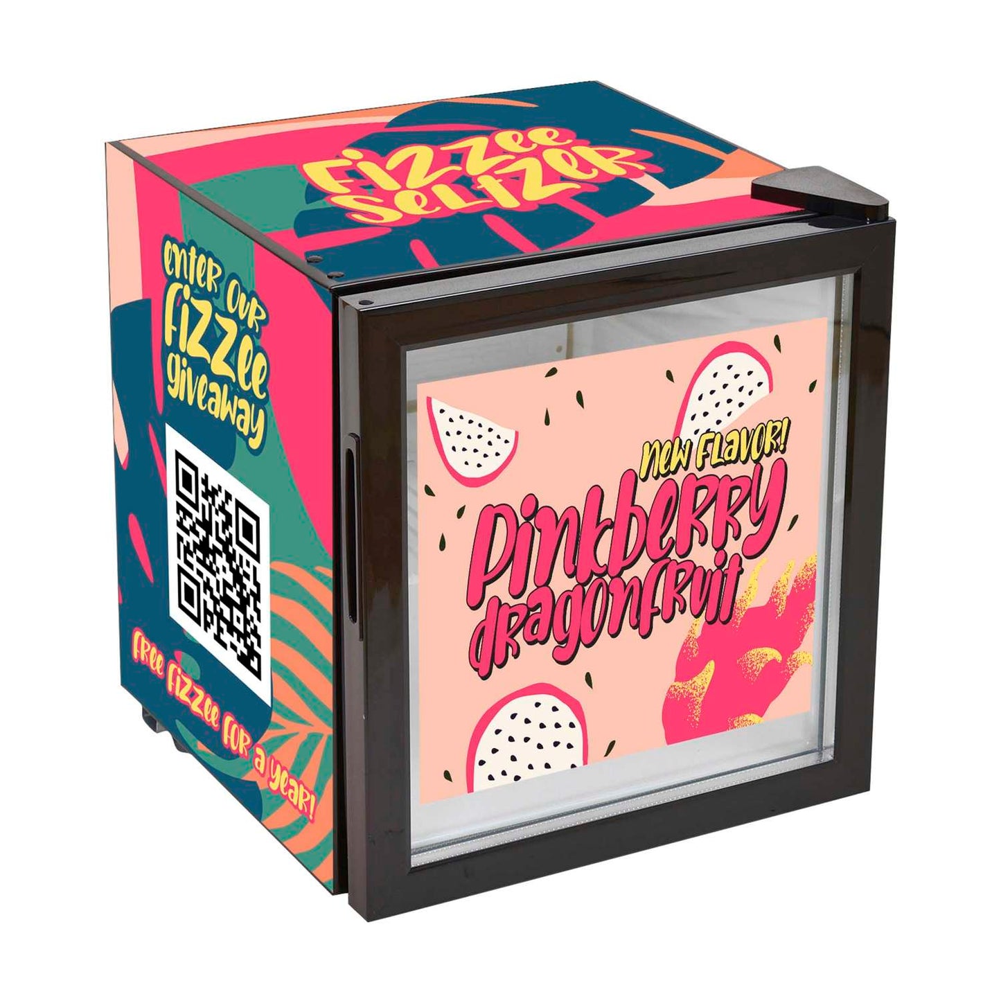 50L Countertop Fridge with Wrap and Door Glass Decal