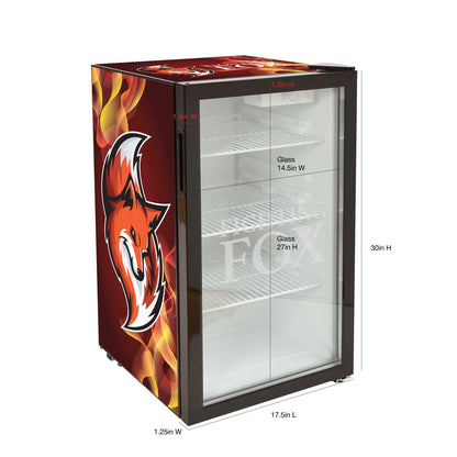 80L Large Countertop Fridge with Wrap and Door Glass Etching