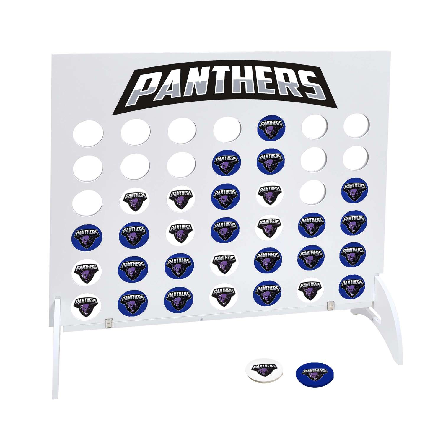 Giant 4-In-A-Row, 21 Blue & 21 White Disks (Single-Sided)