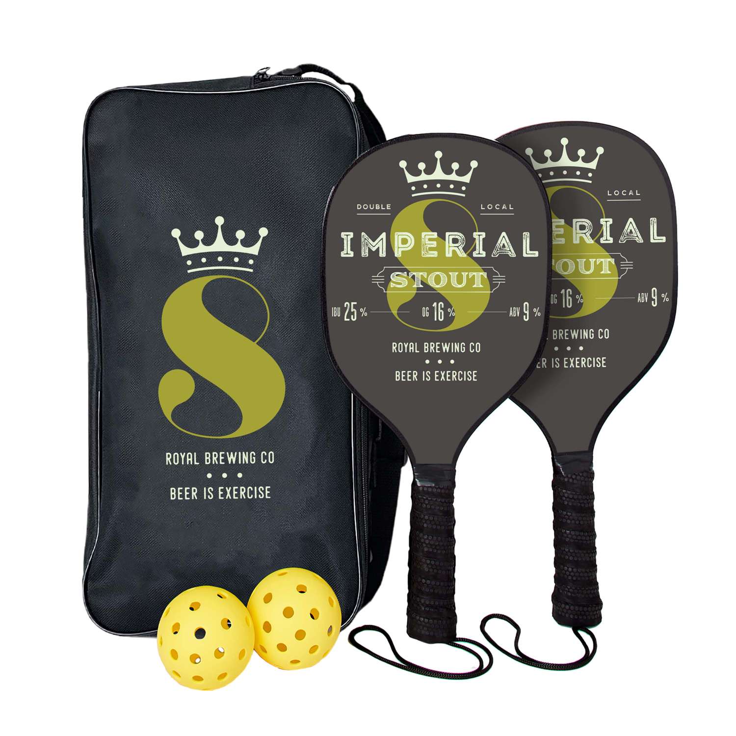 Pickleball Set Plus, Single-Sided Paddles