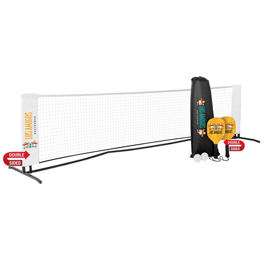 Pickleball Set Plus with Net, Imprinted Net & DS Paddles