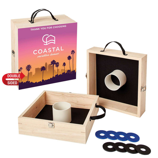 Washer Toss Game Double-Sided, 4 Black & 4 Royal Washers