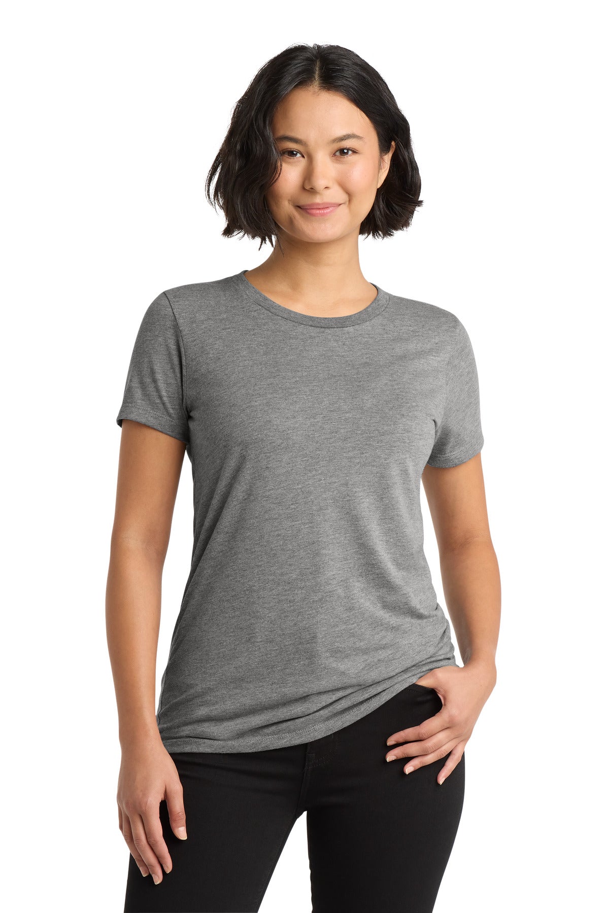 Front View of Aluminum Grey Allmade Women's Tri-Blend Tee AL2008  - XS
