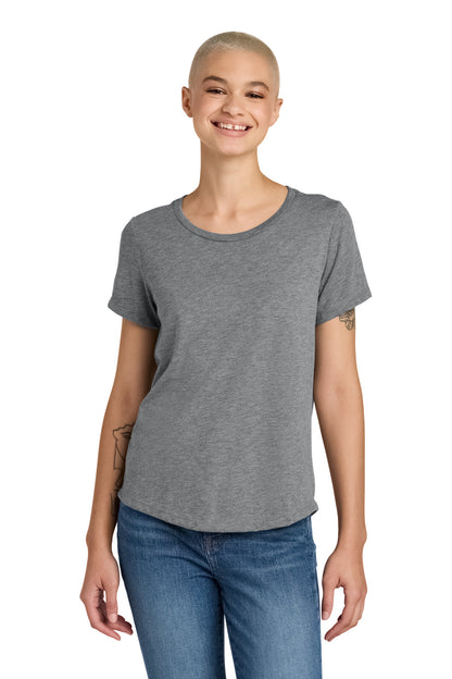 Front View of AlumGrey Allmade Women's Relaxed Tri-Blend Scoop Neck Tee AL2015  - XS