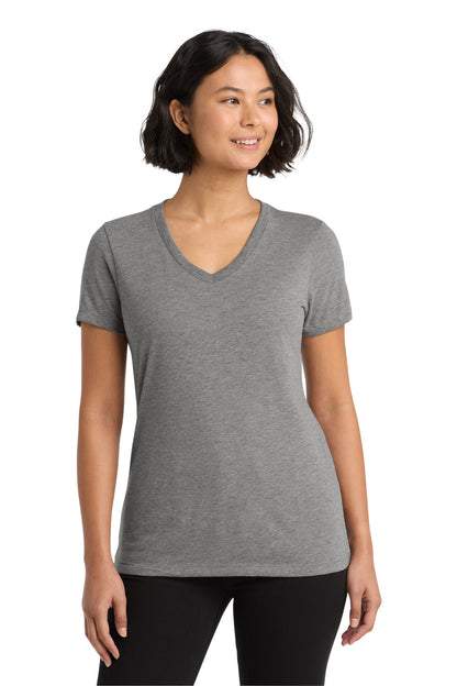 Front View of Aluminum Grey Allmade Women's Tri-Blend V-Neck Tee AL2018  - XS