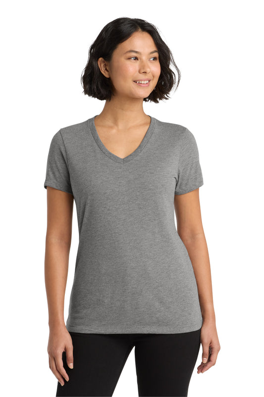 Front View of Aluminum Grey Allmade Women's Tri-Blend V-Neck Tee AL2018  - XS