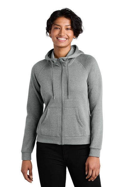 Front View of AlumGryHtr Allmade Women's Organic CVC Fleece Full-Zip Hoodie AL5003  - XS