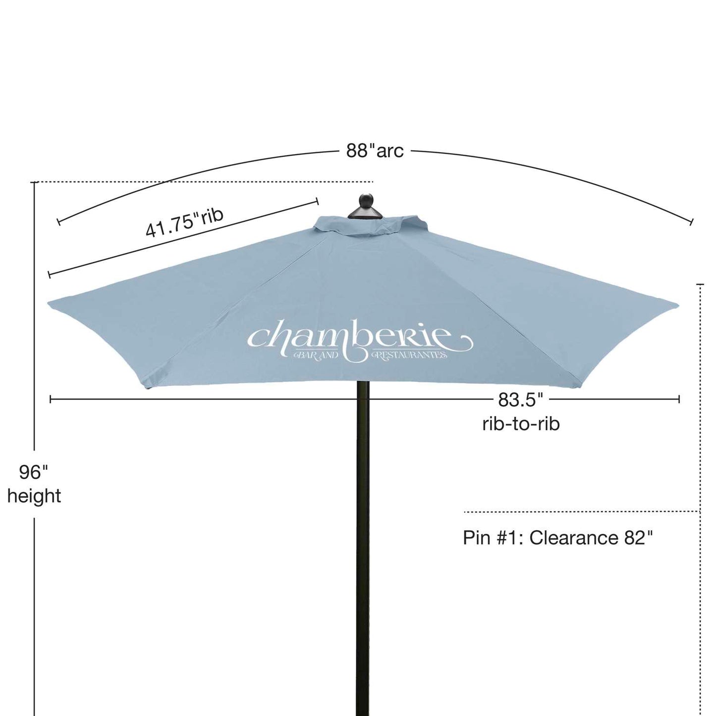 7' Steel Market Umbrella Double-Sided Dye Sub Kit