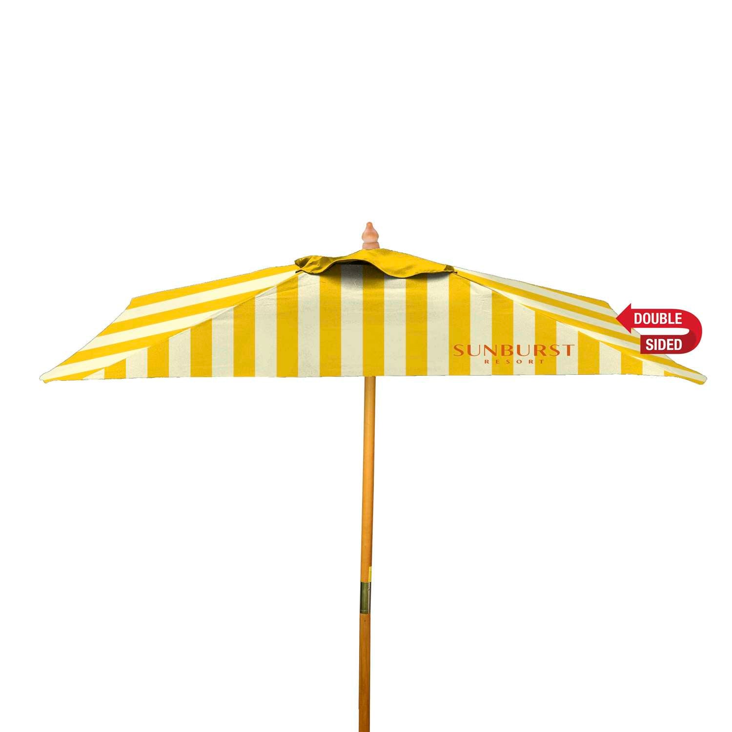 8' Square Wood Market Umbrella Double-Sided Dye Sub Kit