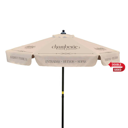 7' Steel Market Umbrella Double-Sided Dye Sub Kit with Valance