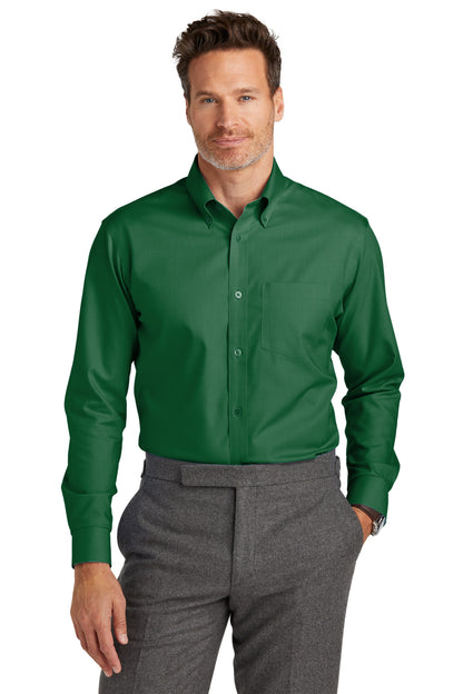 Front View of ClubGreen Brooks Brothers Wrinkle-Free Stretch Nailhead Shirt BB18002  - XS