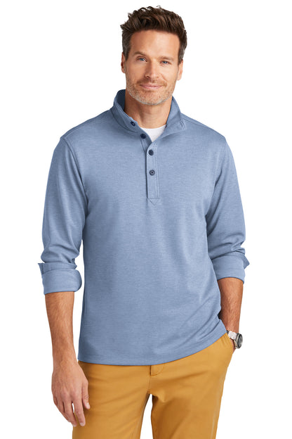Front View of AegeanBlHt Brooks Brothers Mid-Layer Stretch 1/2-Button BB18202  - XS
