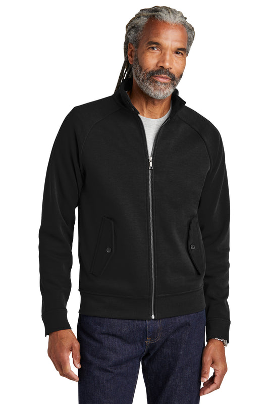 Front View of DeepBlack Brooks Brothers Double-Knit Full-Zip BB18210  - XS