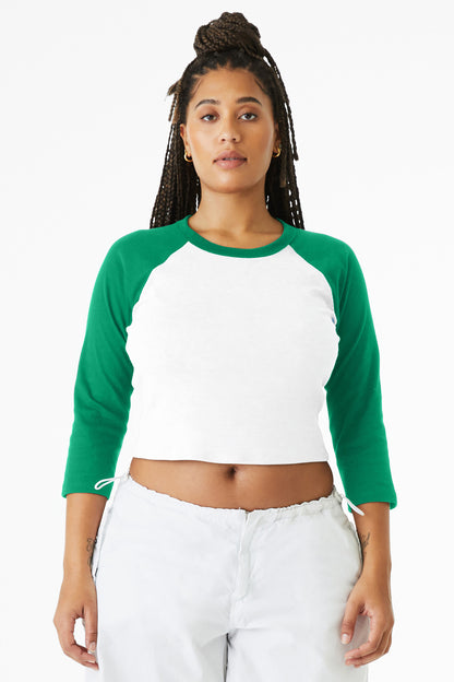 BELLA+CANVAS Women's Micro Rib 3/4 Raglan Baby Tee BC1200