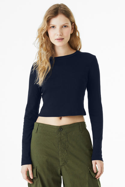 BELLA+CANVAS Women's Micro Rib Long Sleeve Baby Tee BC1501