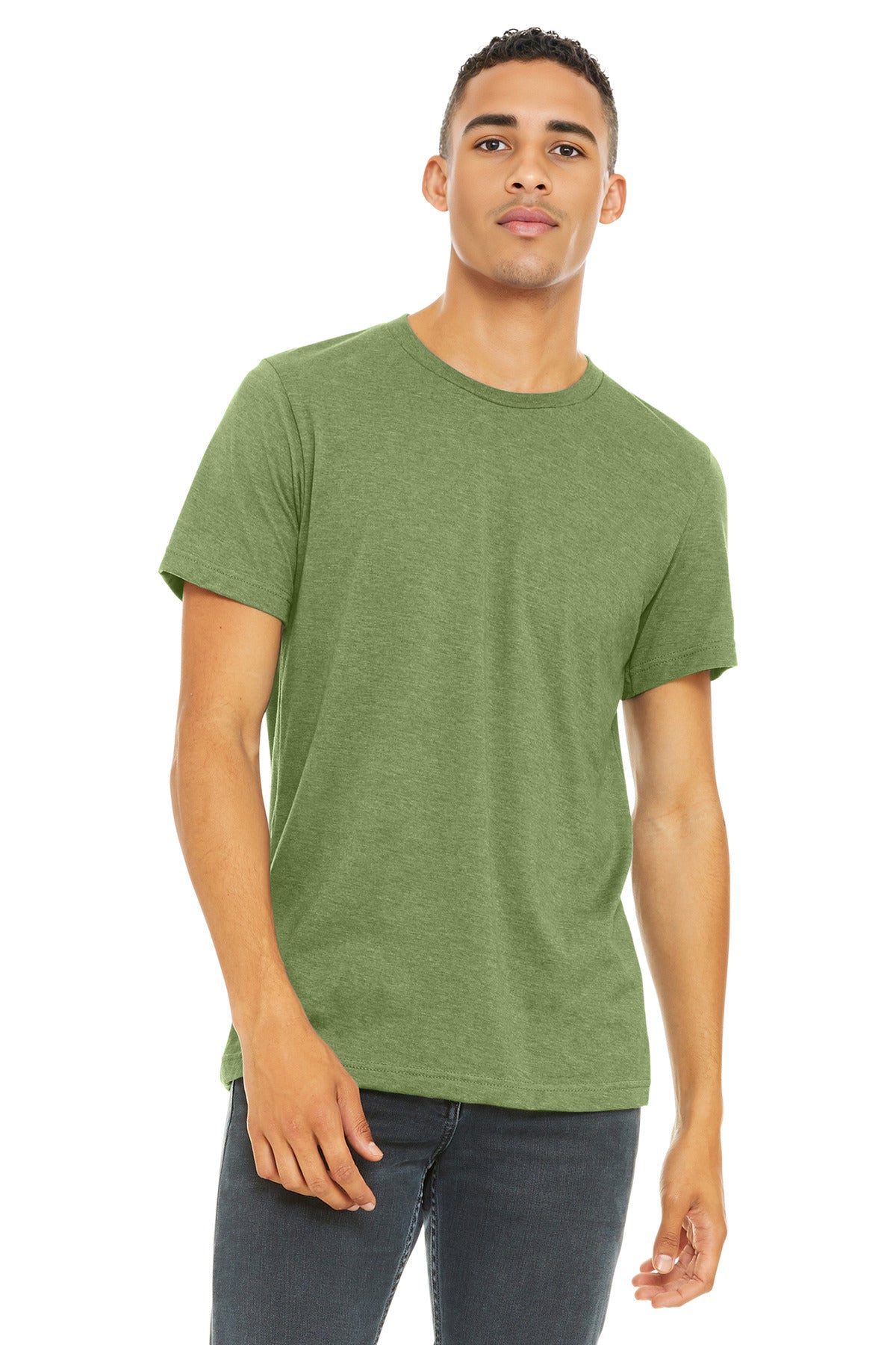 SanMar BC3001CVC_heathergreen_model_front.jpg