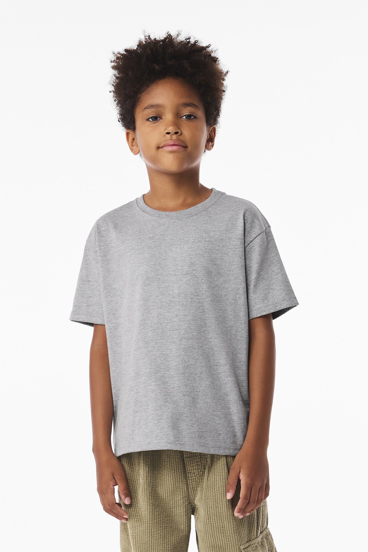 Front View of AthlHthr BELLA+CANVAS Youth 6-Ounce Heavyweight Tee BC3010Y  - S