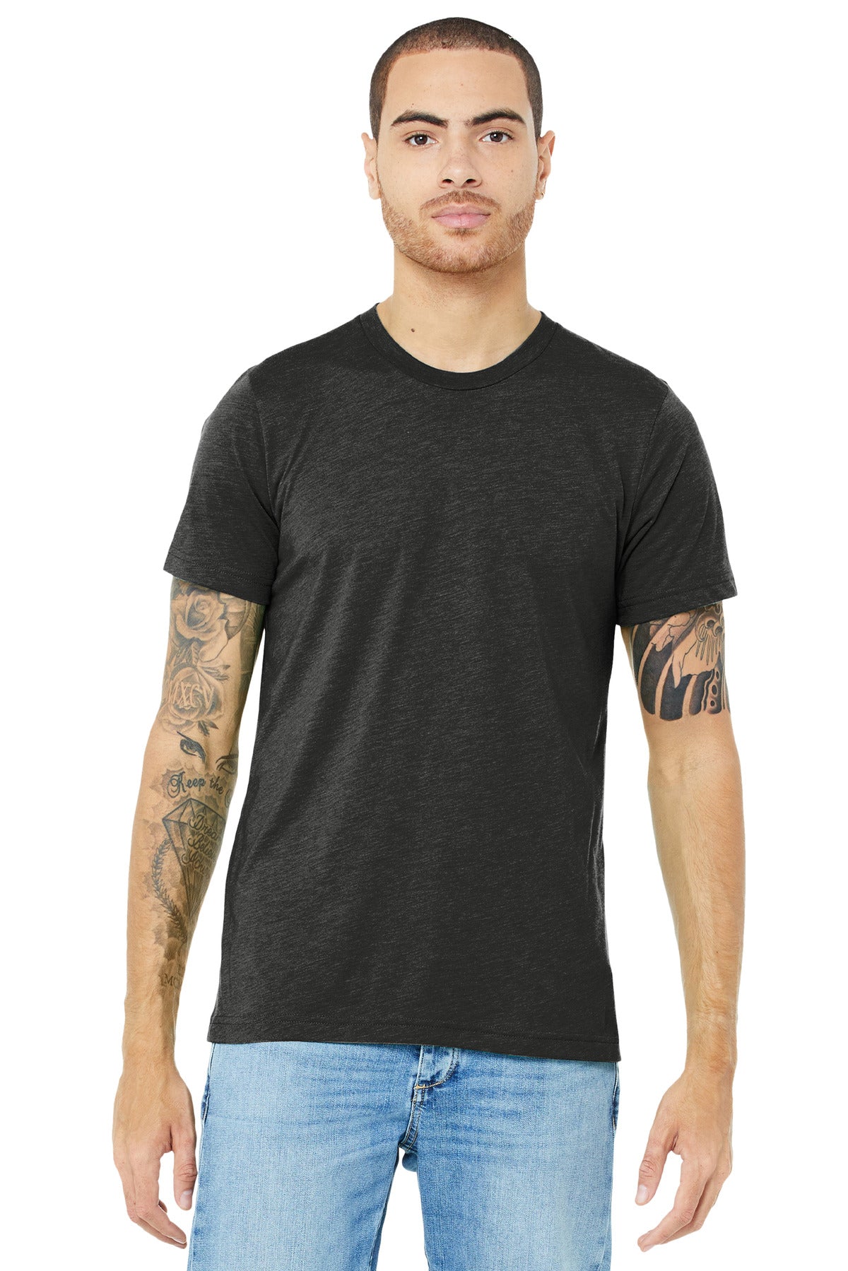 SanMar BC3413_charcoalblacktriblend_model_front.jpg