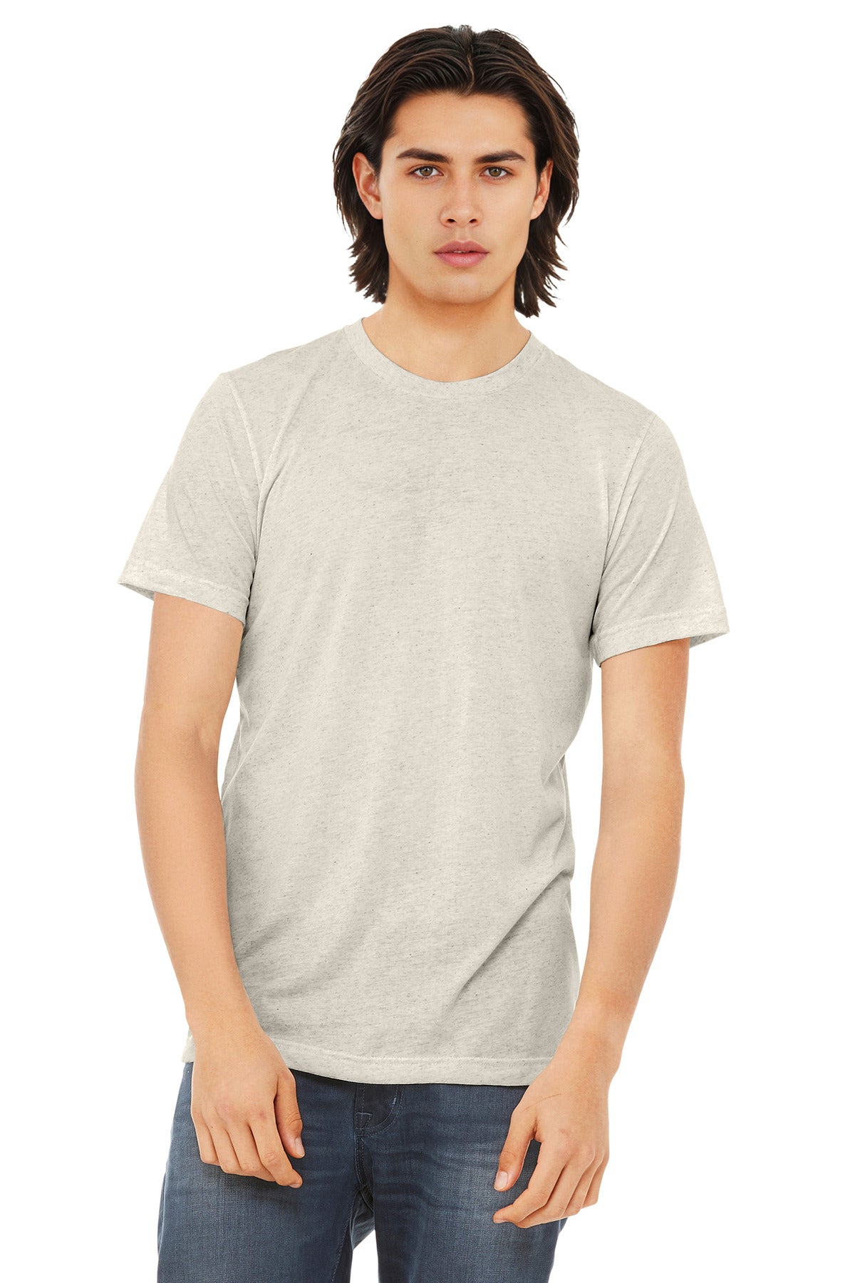 SanMar BC3413_oatmealtriblend_model_front.jpg