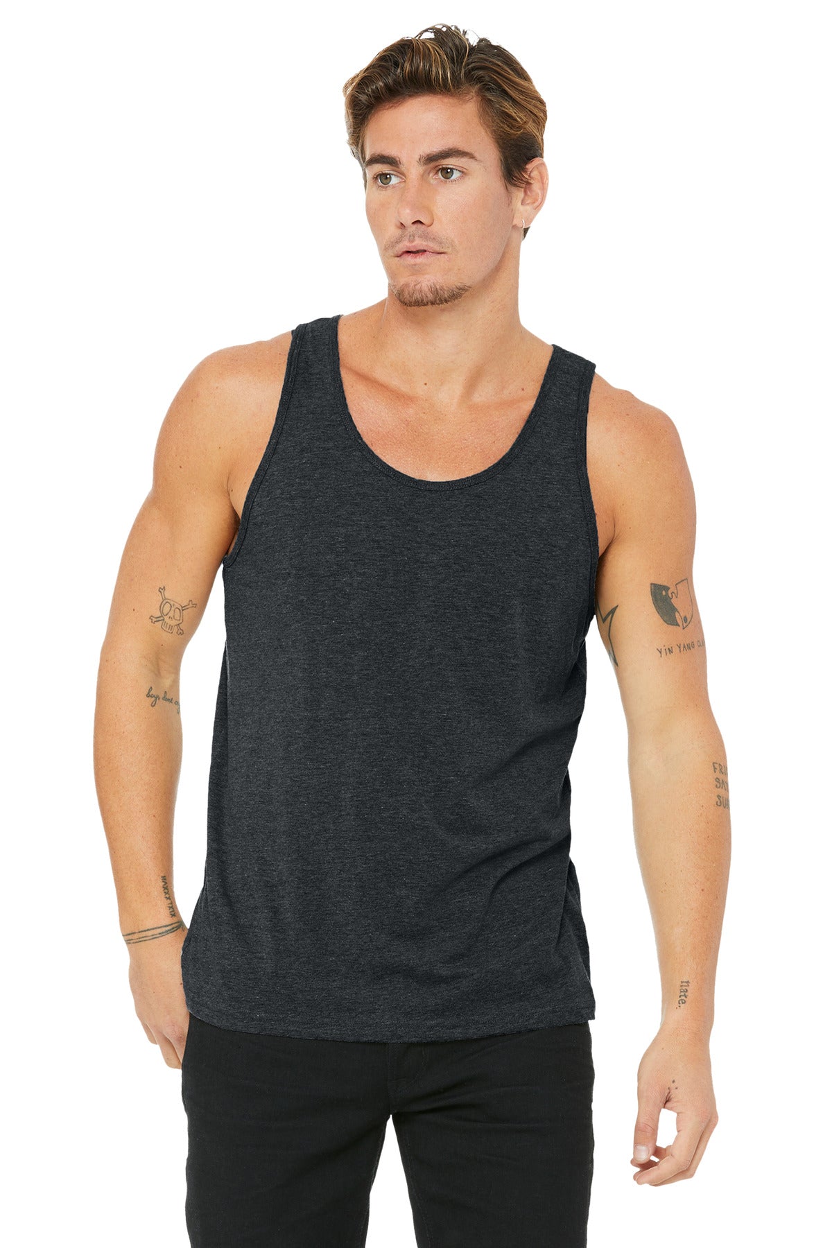 SanMar BC3480_darkgreyheather_model_front.jpg